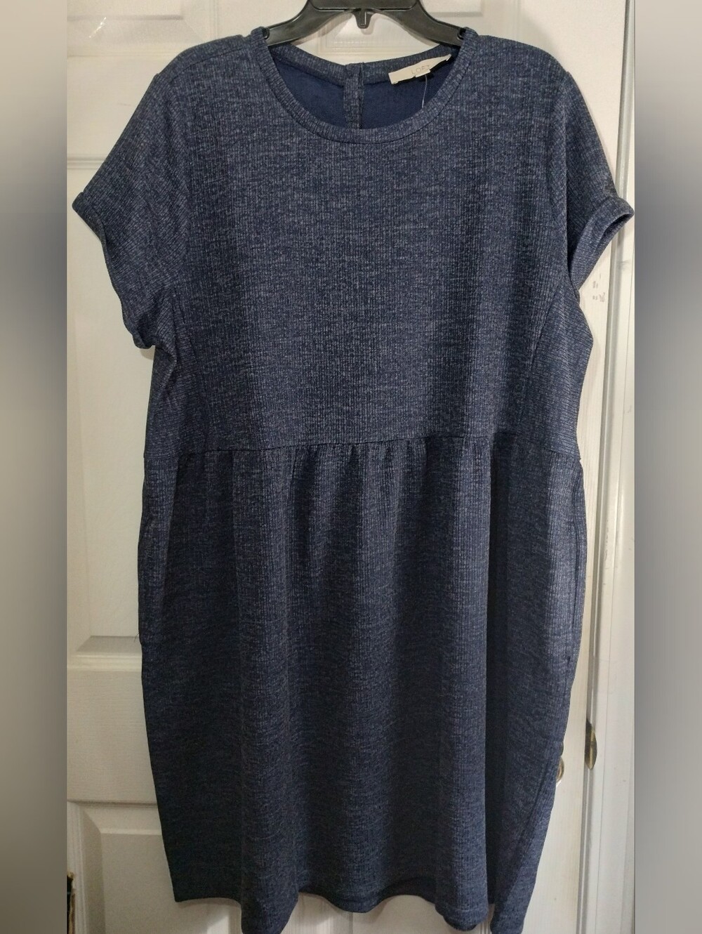 NWT Plus Size LOFT Navy  Short-Sleeve High Waist Mini Dress